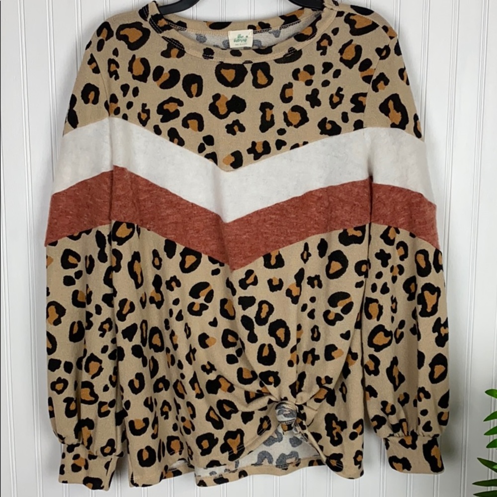 BLUE BUTTERCUP Leoprad Print Top - Picture 2 of 7